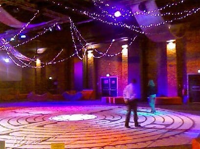Walking the labyrinth at the University of Lincoln, 2009