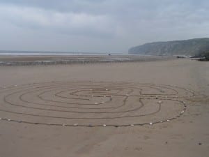 labyrinth on Speeton beach in North Yorkshire