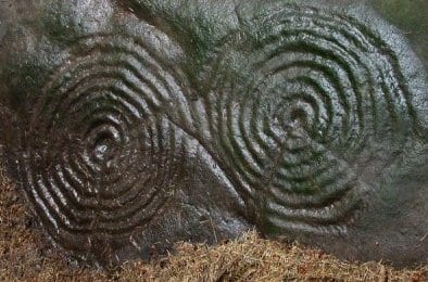 Rock art double spiral image